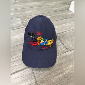 Walt Disney World Snapback Hat Navy Blue Mickey Character Lettering